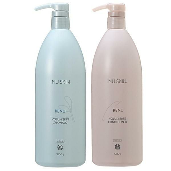 【セット】 ニュースキン NU SKIN レニュー ボリューマイジング シャンプー 1000g + コンディショナー 1000g