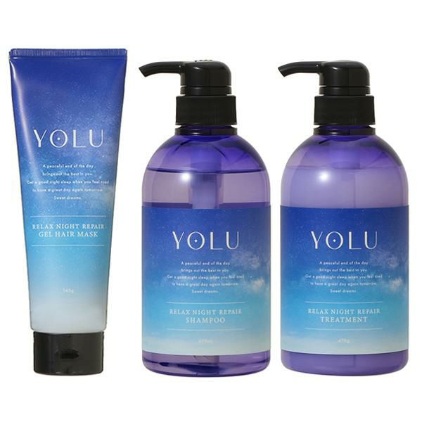 【セット】 ヨル YOLU リラックスナイトリペア シャンプー 475mL + トリートメント 475g + マスク 145g 【ペアー＆ゼラニウムの香り】