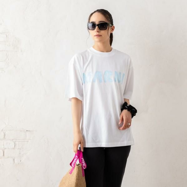 マルニ Tシャツ カットソー クルーネック ロゴ ホワイト レディース MARNI THJET49EPH USCS11 L4W01 38(約S) マルニ Tシャツ カットソー クルーネック ロゴ ホワイト レディース MARNI THJET49EPH USCS11 L4W01 38(約S)