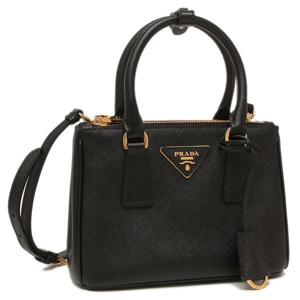 プラダ ハンドバッグ ショルダーバッグ ガレリア トライアングルロゴ ミニバッグ ブラック レディース PRADA 1BA906 NZV F0002 EOM