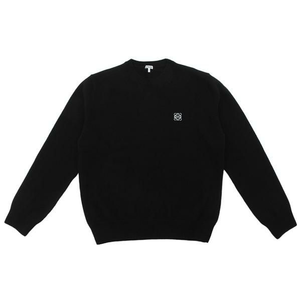 LOEWE 黒 ニットセーター ロゴ刺繍 LOEWE クルーネックセーター 黒