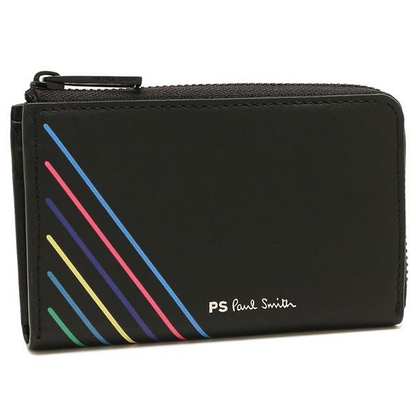 ポールスミス 小銭入れ コインケース カードケース マルチストライプ ミニ財布 ブラック メンズ PAUL SMITH M2A7620APSSTS 79 2024春夏新作 マルチカラー