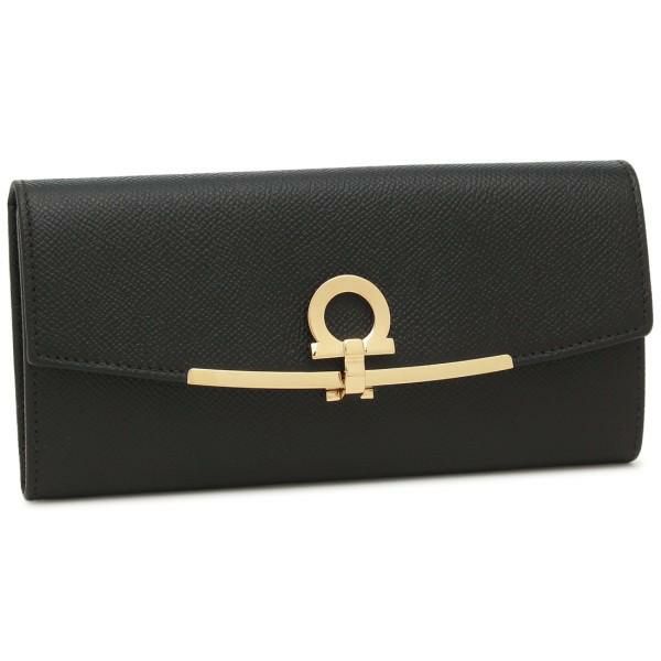 サルヴァトーレフェラガモ 長財布 ガンチーノクリップ ブラック レディース Salvatore Ferragamo 22D150 0683312