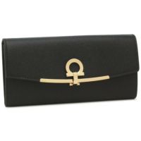 サルヴァトーレフェラガモ 長財布 ガンチーノクリップ ブラック レディース Salvatore Ferragamo 22D150 0683312