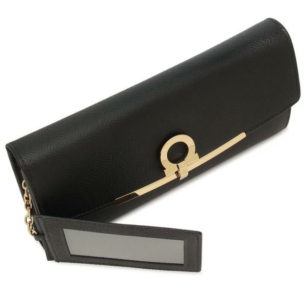 サルヴァトーレフェラガモ 長財布 ガンチーノクリップ ブラック レディース Salvatore Ferragamo 22D150 0683312 詳細画像