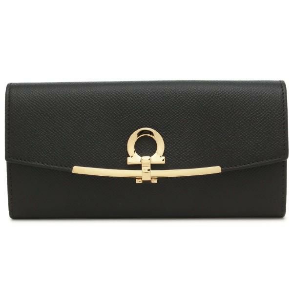 サルヴァトーレフェラガモ 長財布 ガンチーノクリップ ブラック レディース Salvatore Ferragamo 22D150 0683312 詳細画像