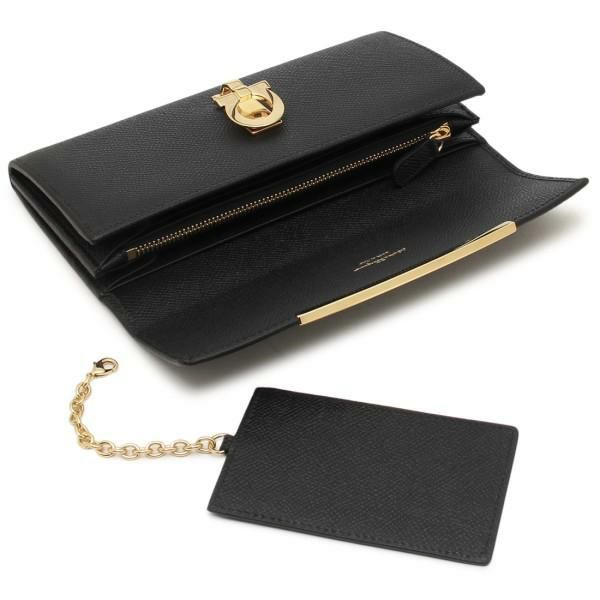 サルヴァトーレフェラガモ 長財布 ガンチーノクリップ ブラック レディース Salvatore Ferragamo 22D150 0683312 詳細画像