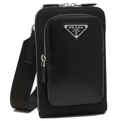 プラダ ショルダーバッグ サフィアーノ スマートフォンケース トライアングルロゴ ブラック メンズ レディース PRADA 2ZH126 053  F0002 | AXES