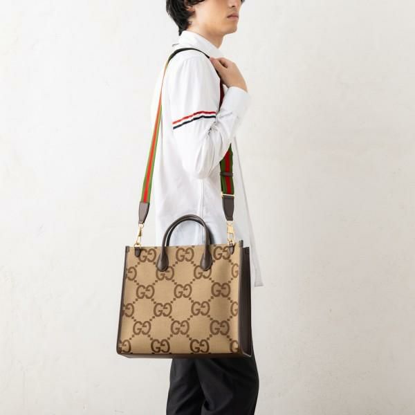 グッチ トートバッグ ジャンボGG キャンバス ブラウン メンズ GUCCI 678839 UKMDG 2570 A4対応 マルチカラー