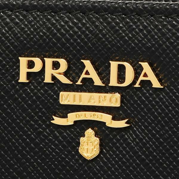 プラダ 二つ折り財布 サフィアーノマルチカラー ブラック ピンク レディース PRADA 1ML225 ZLP F061H 詳細画像