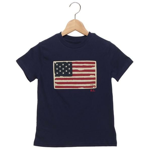 ポロラルフローレン 子供服 Tシャツ カットソー フラッグ ネイビー キッズ POLO RALPH LAUREN 322843794001 NVY 6(116-122cm)