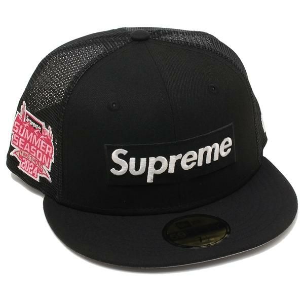 シュプリーム 帽子 ボックスロゴ メッシュ ニューエラ キャップ ブラック メンズ レディース ユニセックス SUPREME DROP8 034 BLACK 7.5(約59.5cm)