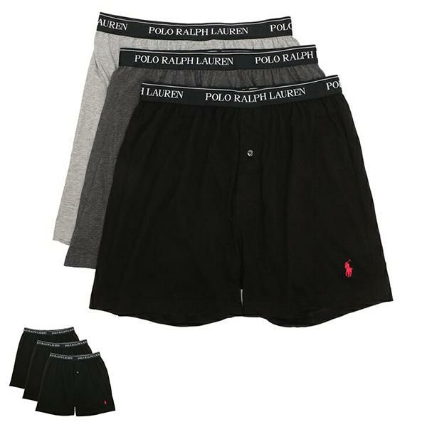 ポロラルフローレン インナー クラシックフィット ニットボクサー 3枚パック 3枚セット メンズ RALPH LAUREN NCKBP3 (1)BLACK(9OD) s