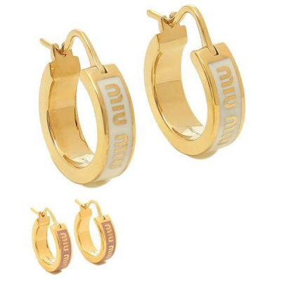 ミュウミュウ ピアス エナメルメタルピアス ロゴ レディース MIU MIU