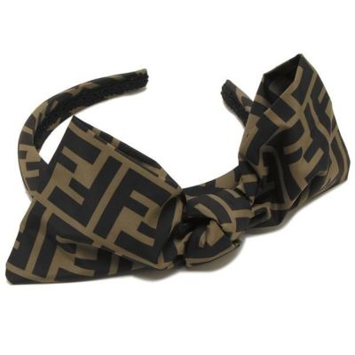 新品【FENDI kids】FFロゴ カチューシャ フェンディ 子供服 カチューシャ FFロゴ ブラウン ブラック