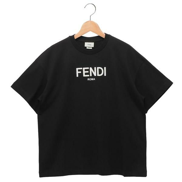 フェンディ 子供服 Tシャツ カットソー ブラック ホワイト キッズ FENDI JUI137 7AJ F0GME 10Y