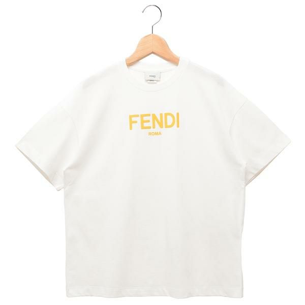 フェンディ 子供服 Tシャツ カットソー ホワイト イエロー キッズ FENDI JUI137 7AJ F0TU9 12+