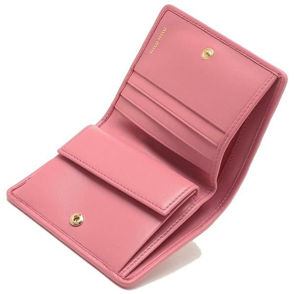 MIUMIU ミュウミュウ 二つ折り財布 マテラッセ ピンク 新品 コイン