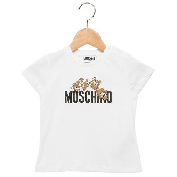モスキーノ 子供服 Tシャツ カットソー テディベア ホワイト キッズ MOSCHINO MWM032 LAA03 10101 2024春夏新作 24M