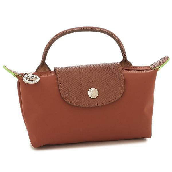 LONGCHAMP（ロンシャン）のハンドバッグが入荷しました 異素材ミックスで仕上げたシンプルなポーチ。適度な幅があり、スマートフォンやメイク用品の収納に便利です。メタルボタンとロゴチャームで高級感を