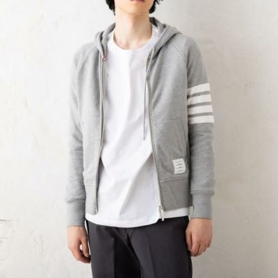 美品 THOM BROWNE パーカー コットン パーカー トム・ブラウン THOM BROWNE パーカー フーディー グレー メンズ THOM