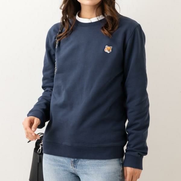 メゾンキツネ スウェット フォックスヘッド パッチ ネイビー レディース MAISON KITSUNE LW00302 KM0001 P476 メゾンキツネ スウェット フォックスヘッド パッチ ネイビー レディース MAISON KITSUNE LW00302 KM0001 P476
