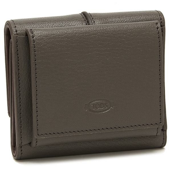 トッズ 三つ折り財布 Tタイムレス ミニ財布 グレー レディース TOD'S