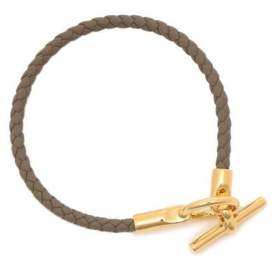 エルメス ブレスレット バングル ゴールド金具 グレー ゴールド