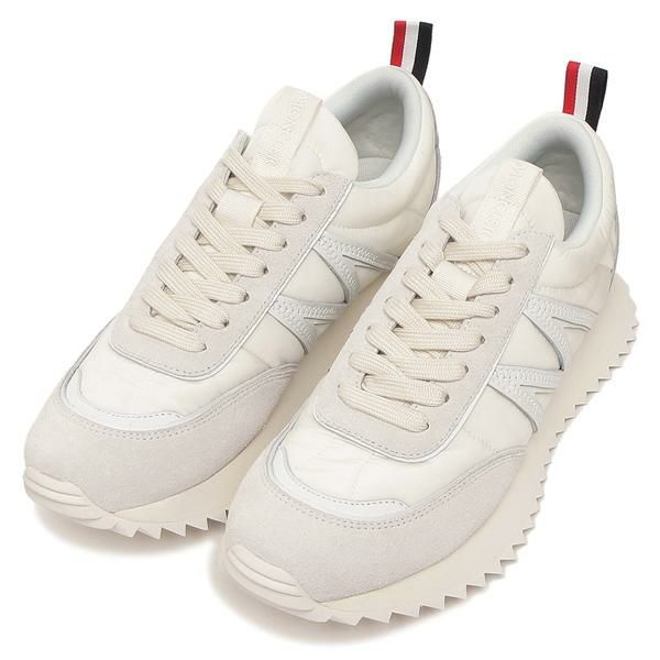 モンクレール スニーカー ペイシー ホワイト メンズ MONCLER 4M00010 M4156 035 PECEY LOW TOP SNEAKERS WHITE 2024秋冬新作 42(約27cm)