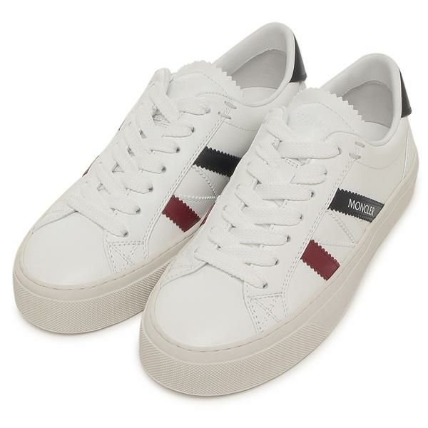 モンクレール スニーカー モナコ2 ホワイト レディース MONCLER 4M00140 M4496 001 MONACO2 LOW TOP SNEAKERS WHITE 2024秋冬新作 38.5(約25.5cm)