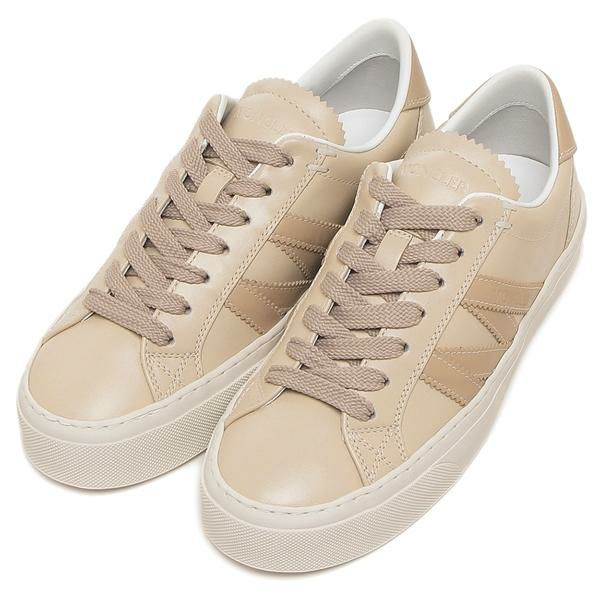 モンクレール スニーカー モナコ2 ベージュ レディース MONCLER 4M00140 M4496 051 MONACO2 LOW TOP SNEAKERS BEIGE 2024秋冬新作 37(約24cm)