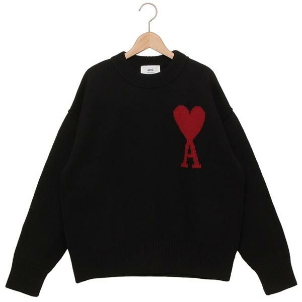 アミパリス ニット セーター ブラック メンズ レディース ユニセックス AMI PARIS BFUKS006U01 018 009 アミパリス ニット セーター ブラック メンズ レディース ユニセックス AMI PARIS BFUKS006U01 018 009