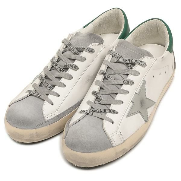 ゴールデングース スニーカー スーパースター グリーン ホワイト グレー メンズ GOLDEN GOOSE GMF00102 F004167 82171 2024秋冬新作 40(約26.3cm)