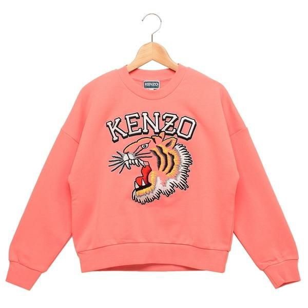 ケンゾー 子供服 スウェット タイガーモチーフ ピンク イエロー ガールズ KENZO K60692 49C 2024秋冬新作 12A キッズ