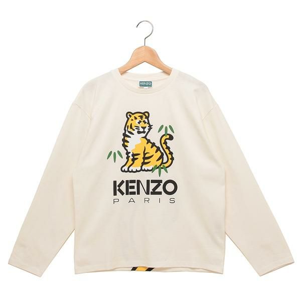 ケンゾー 子供服 Tシャツ カットソー タイガーモチーフ ホワイト メンズ レディース ユニセックス KENZO K60740 121 12A キッズ