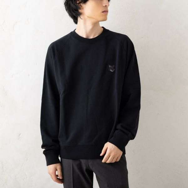 メゾンキツネ スウェット ボールド フォックスヘッド パッチ ブラック メンズ MAISON KITSUNE MM00304KM0001 P199 XL