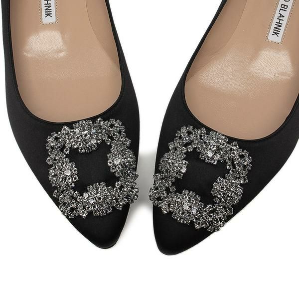 マノロブラニク パンプス ハンギシ フラットシューズ ブラック