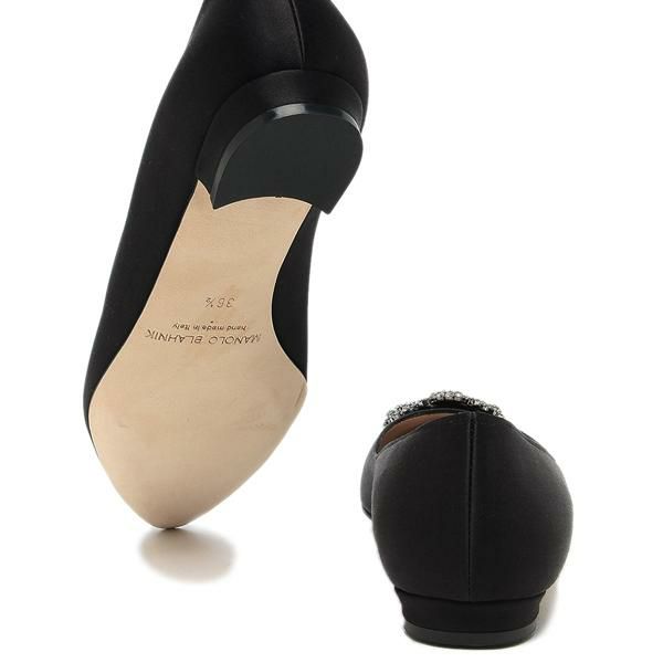 マノロブラニク パンプス ハンギシ フラットシューズ ブラック