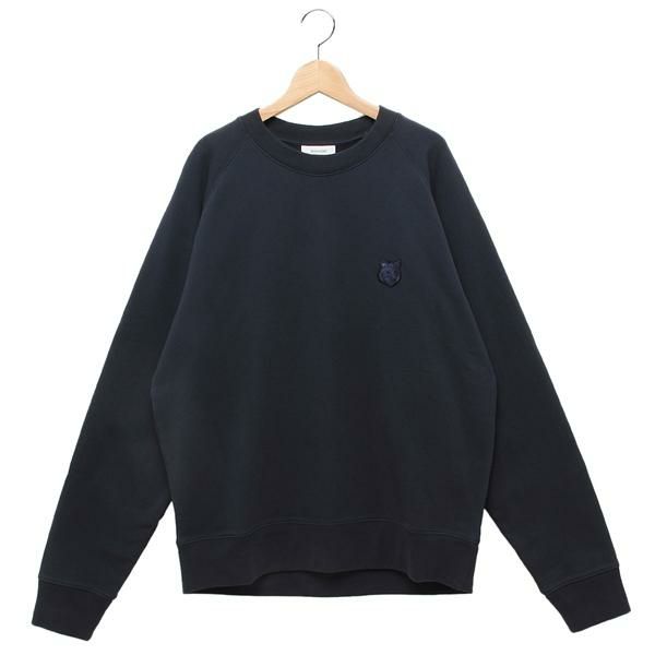 メゾンキツネ スウェット ボールド フォックスヘッド パッチ オーバーサイズ ネイビー メンズ MAISON KITSUNE MM00304KM0001 P492 2024秋冬新作