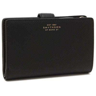 SMYTHSON スマイソン パナマ ブラック レザー カード コイン ケース