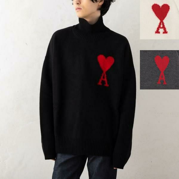 アミパリス ニット セーター メンズ AMI PARIS BFUKS40201 018 RED ADC TURTLE NECK SWEATER タートルネック XS アミパリス ニット セーター メンズ AMI PARIS BFUKS40201 018 RED ADC TURTLE NECK SWEATER タートルネック XS