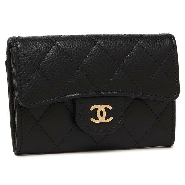 シャネル カードケース マトラッセ ゴールド金具 ブラック レディース CHANEL AP0214 Y01864 C3906