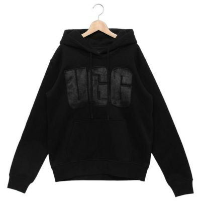 UGG ブラック ロゴ パーカー フード付 М フーディー hoodie 裏起毛 UGG