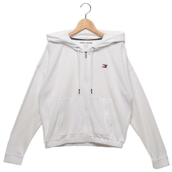 トミーヒルフィガー ジャケット フルジップ フーディージャケット ホワイト レディース TOMMY HILFIGER TP35106J WHT 2024秋冬新作 XS