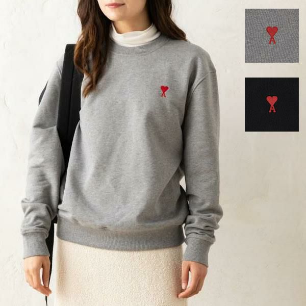 アミパリス スウェット レディース AMI PARIS BFUSWU73 730 RED ADC ROUND NECK SWEATSHIRT