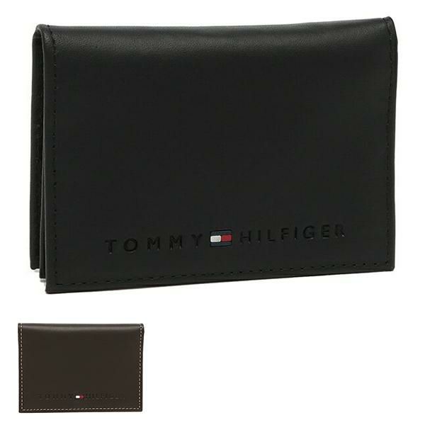 トミーヒルフィガー 名刺入れ ウェルスレイ TOMMY HILFIGER 31TL20X014 WELLESLEY CARD CASE (2)BROWN(200) ブラック