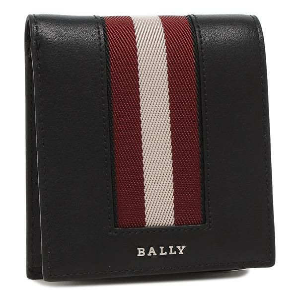 バリー 二つ折り財布 ブラック レッド メンズ BALLY 6309719MLW02E VT837 U901P 2024秋冬新作 マルチカラー