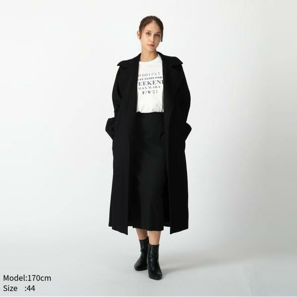 マックスマーラ コート マニュエラ ベルト付き ブラック レディース
