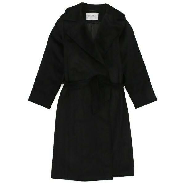 マックスマーラ コート マニュエラ ベルト付き ブラック レディース