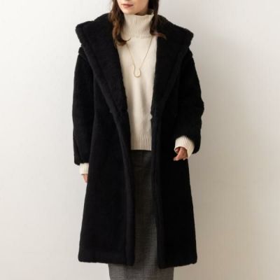 1462y美品 マックスマーラ ポリエステルフレアコート 黒 大きいサイズ エス マックス マーラ 'S MAX MARA コート ESTURIA ダブル